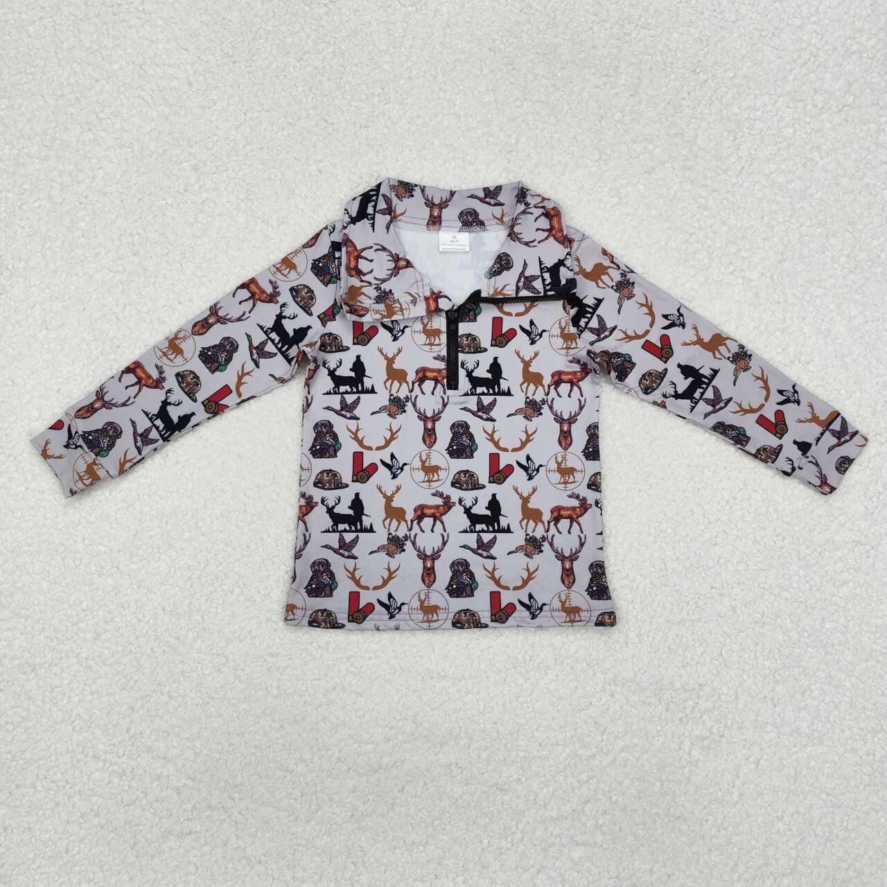 Deer Dog print Long Sleeve Pullover