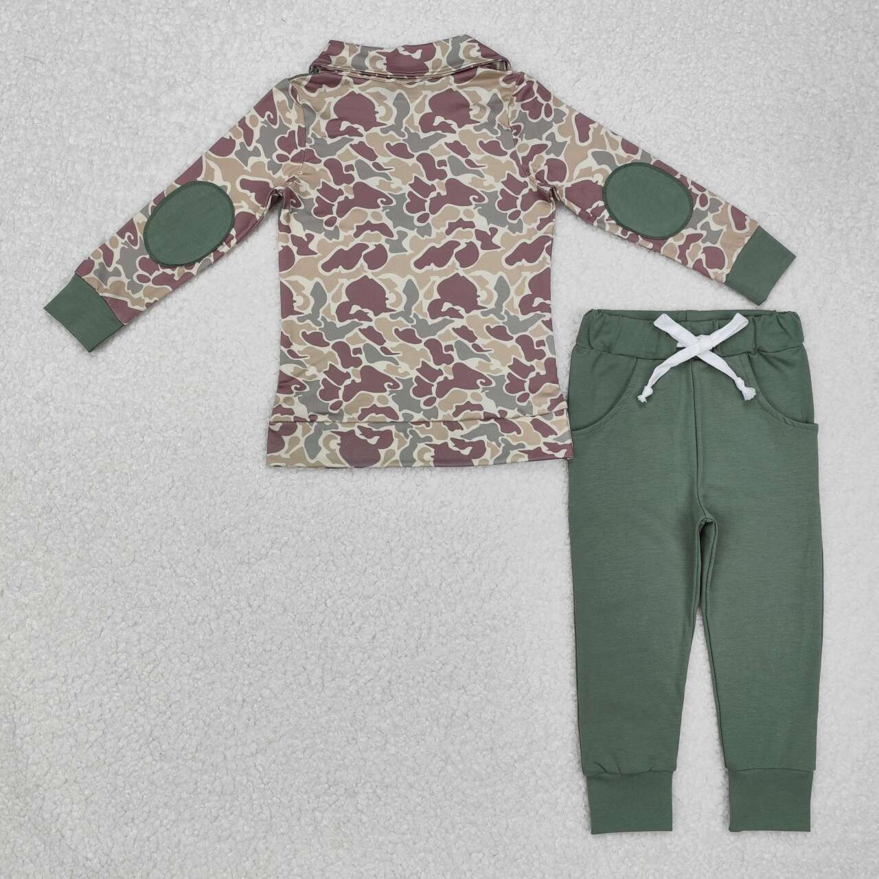 Camo Print Long Sleeve Pants Set