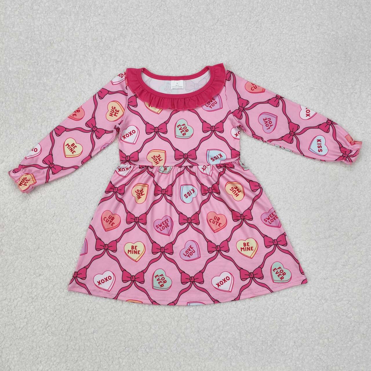 Valentine‘s day Pink Heart long sleeve Dress
