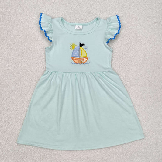 embroidered sailing Girls Dress