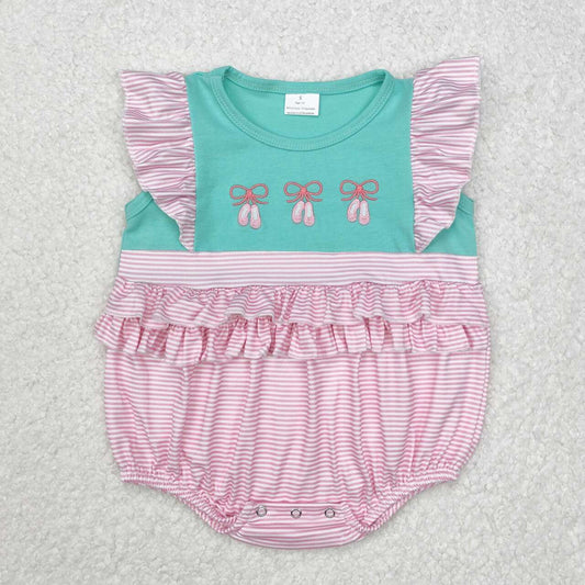embroidery Pink girl Baby Romper