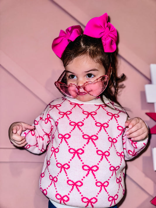 Pink Bow pattern Sweater