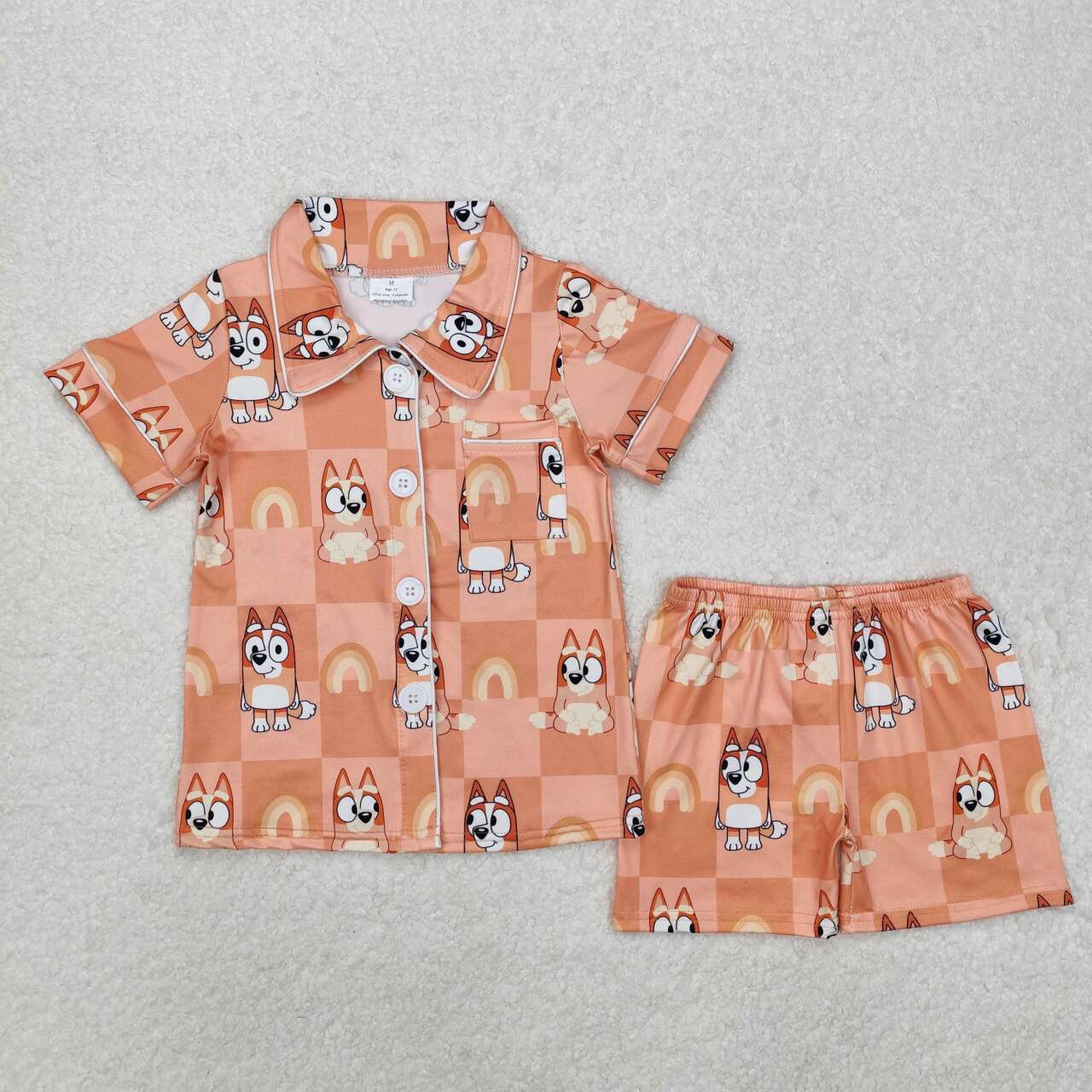 Cartoon Dog Short Sleeve Short Pajamas