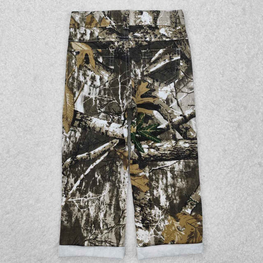 leaves print with hole Jeans