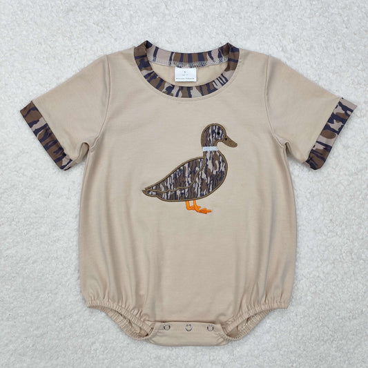 Camo Duck embroidered print Baby Romper