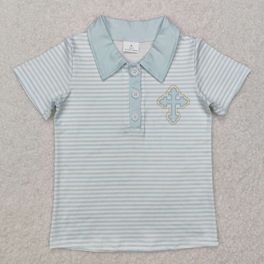 Easter striped cross short sleeve Shirt