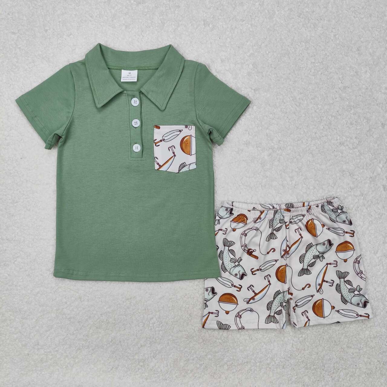 Fish Print Boy Summer Set