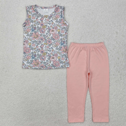 floral sleeveless Girls Set