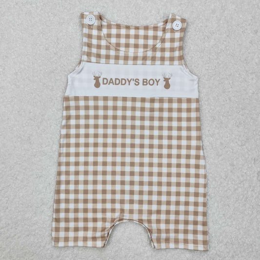 daddy's boy sleeveless pattern Print Baby Romper