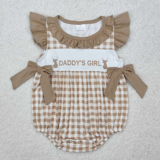 daddy's Girls Print Baby Romper