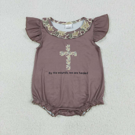 easter camo cross print Baby Romper