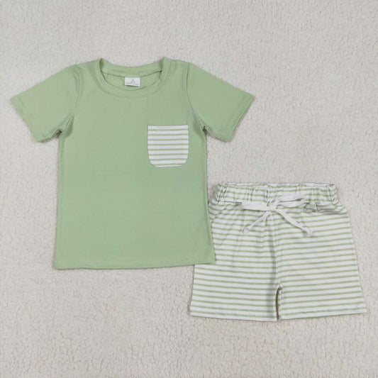 Green Stripe Boy Set