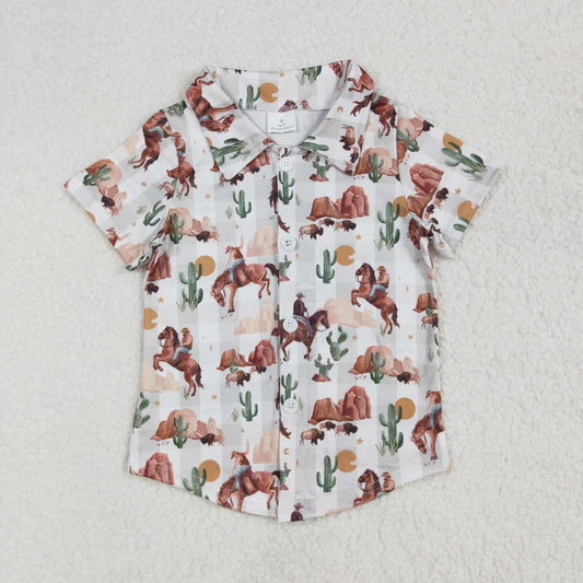 western cowboy With Button Boy Shirt