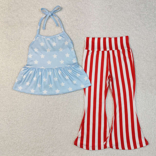 July Of 4th Blue star Bell Pants Summer Set