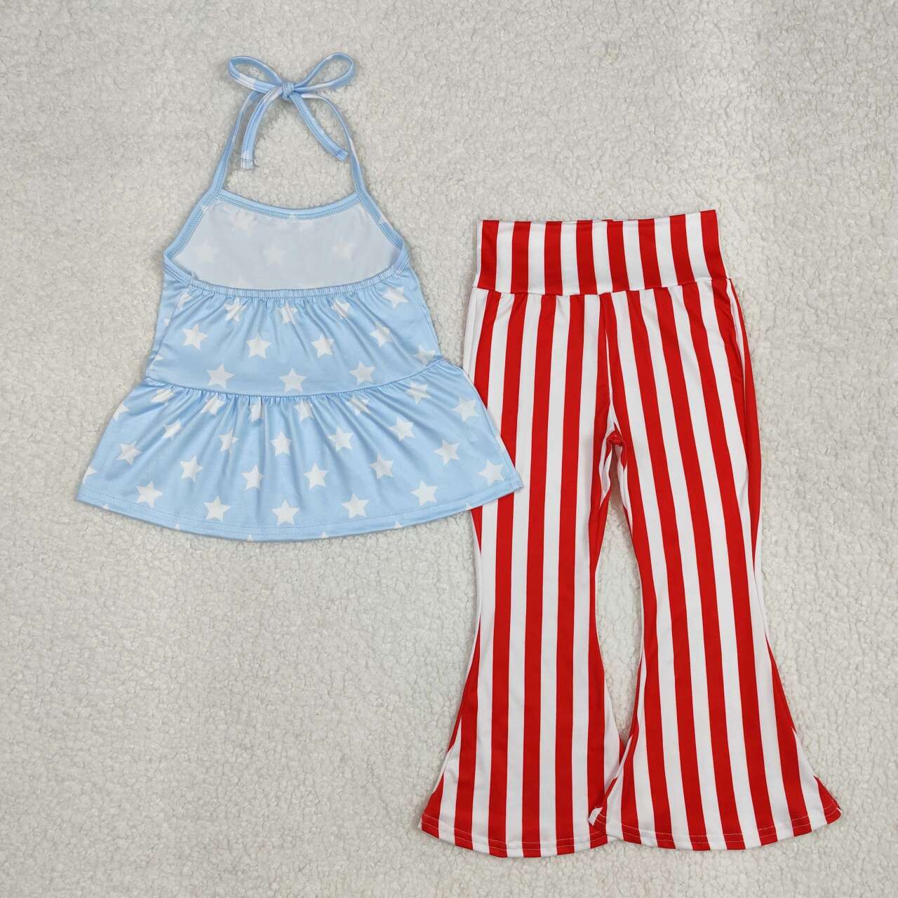 July Of 4th Blue star Bell Pants Summer Set