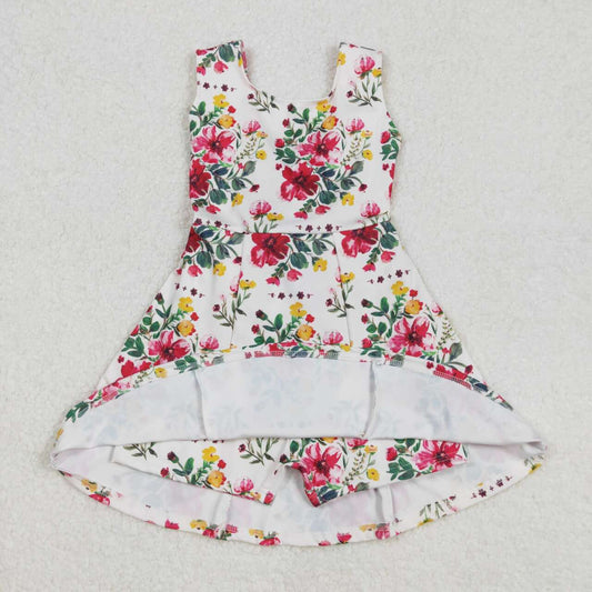 floral Print sleeveless Girls skirt