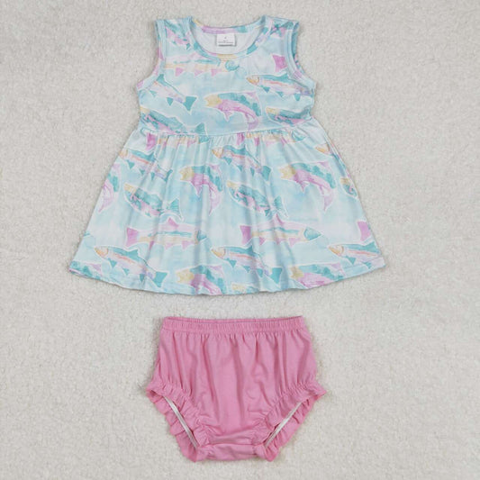 Blue flowers Girls ‘s bummie outfit