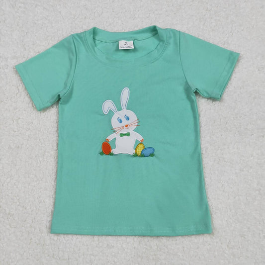 Easter Embroidery Bunny Short Shirt