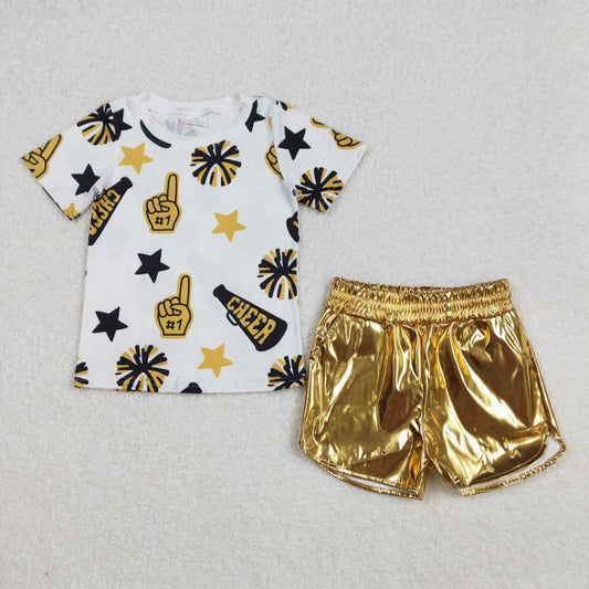 cheer girls gold Suit Summer Set