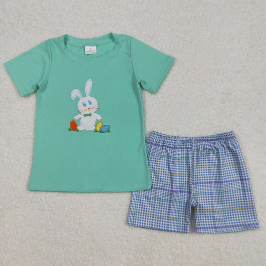 Easter Embroidery Bunny Short sleeve Boy Set