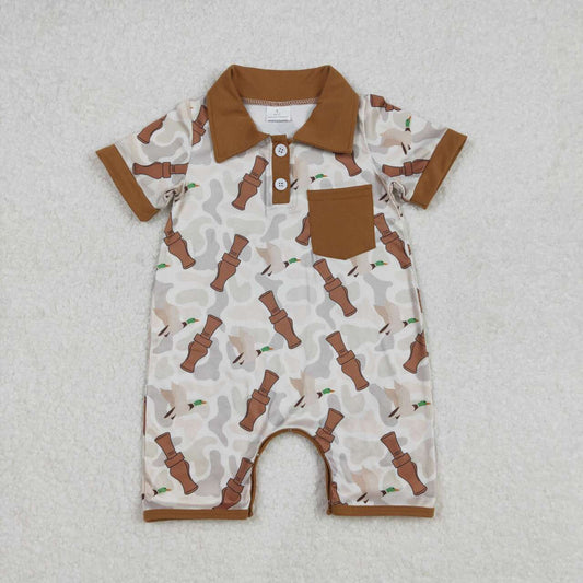 camo duck short sleeve Baby Romper