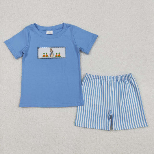 Easter Embroidery Bunny Short sleeve Boy Set