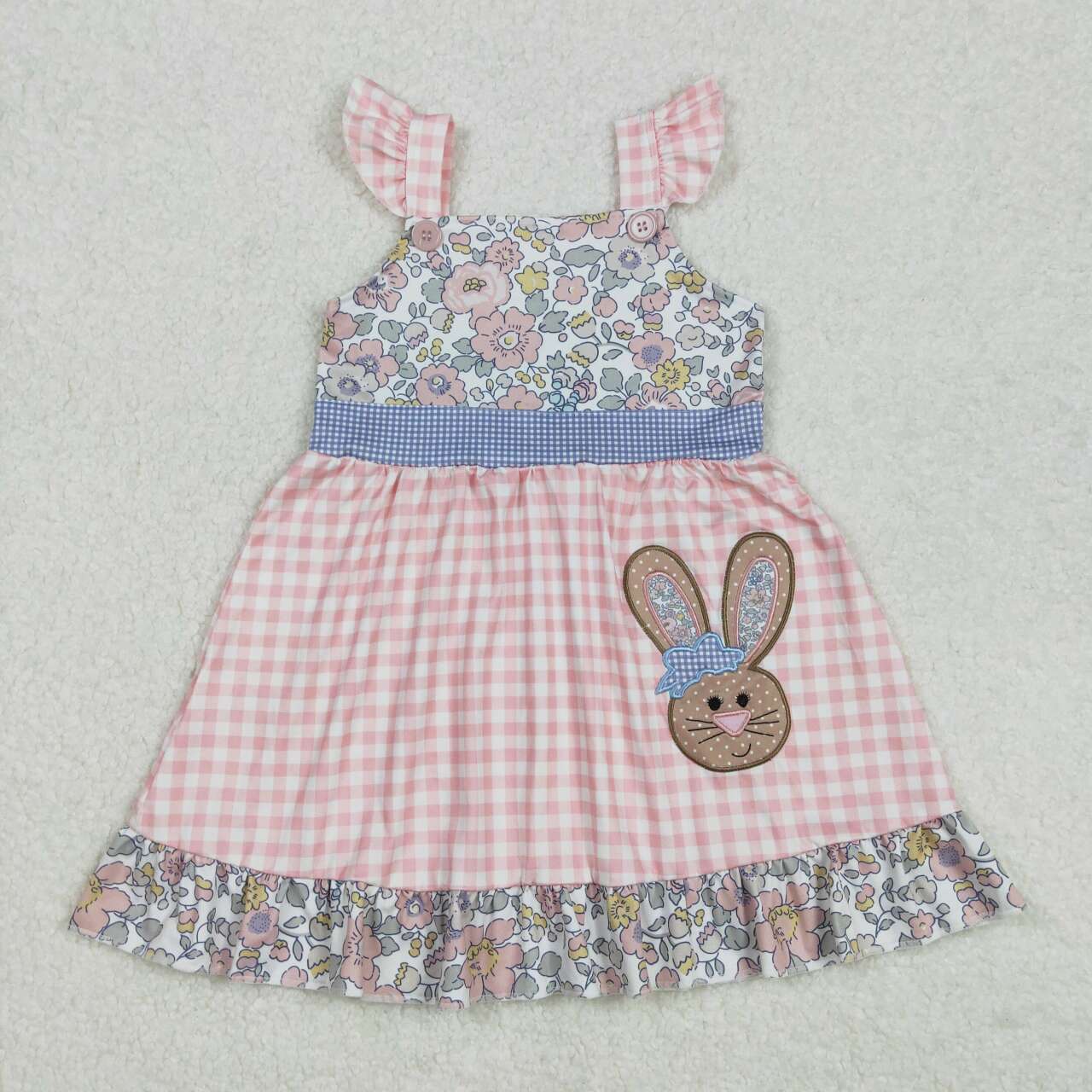 Easter embroidery Bunny Girls Dress