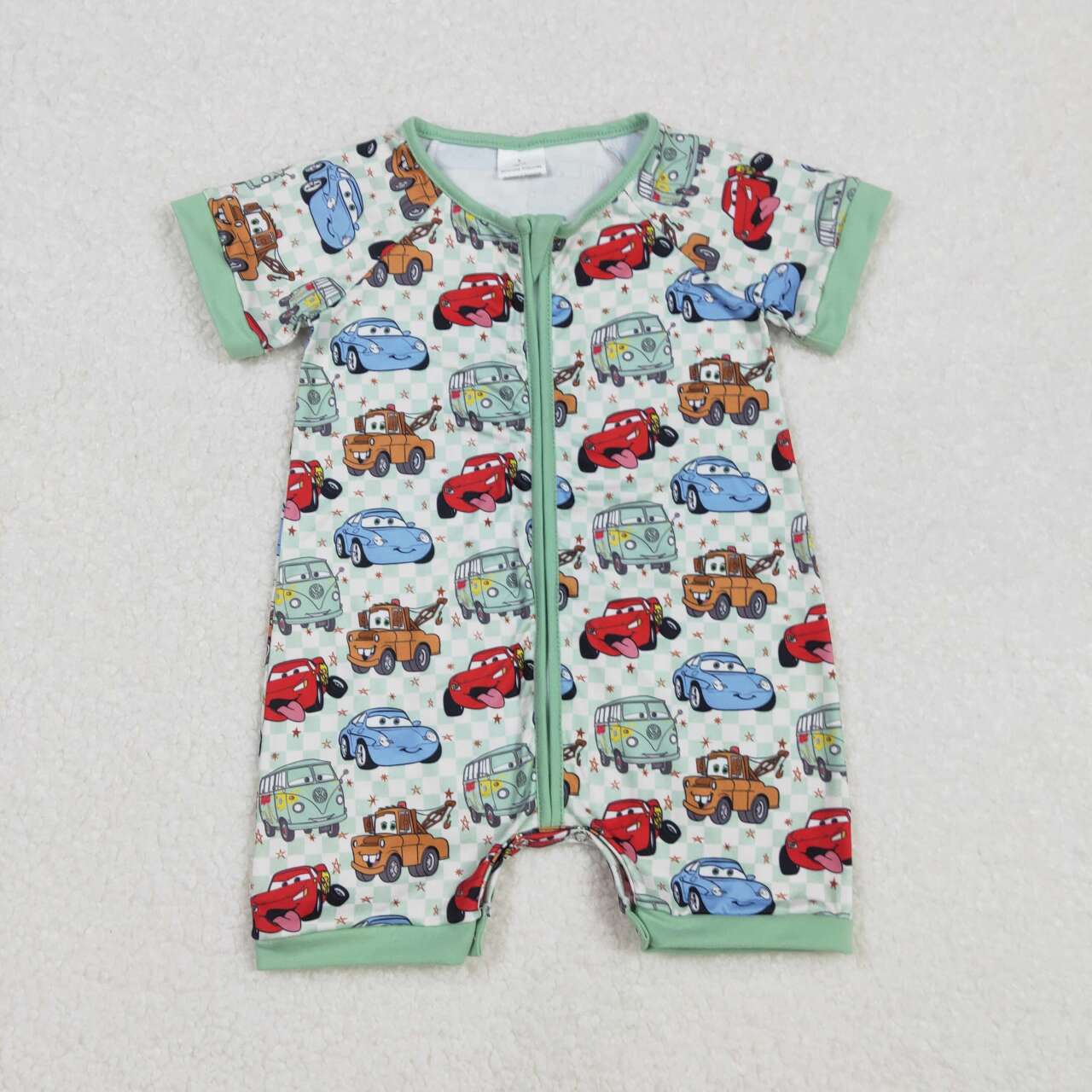 Car with Zipper Baby Romper