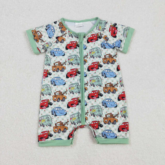 Car with Zipper Baby Romper