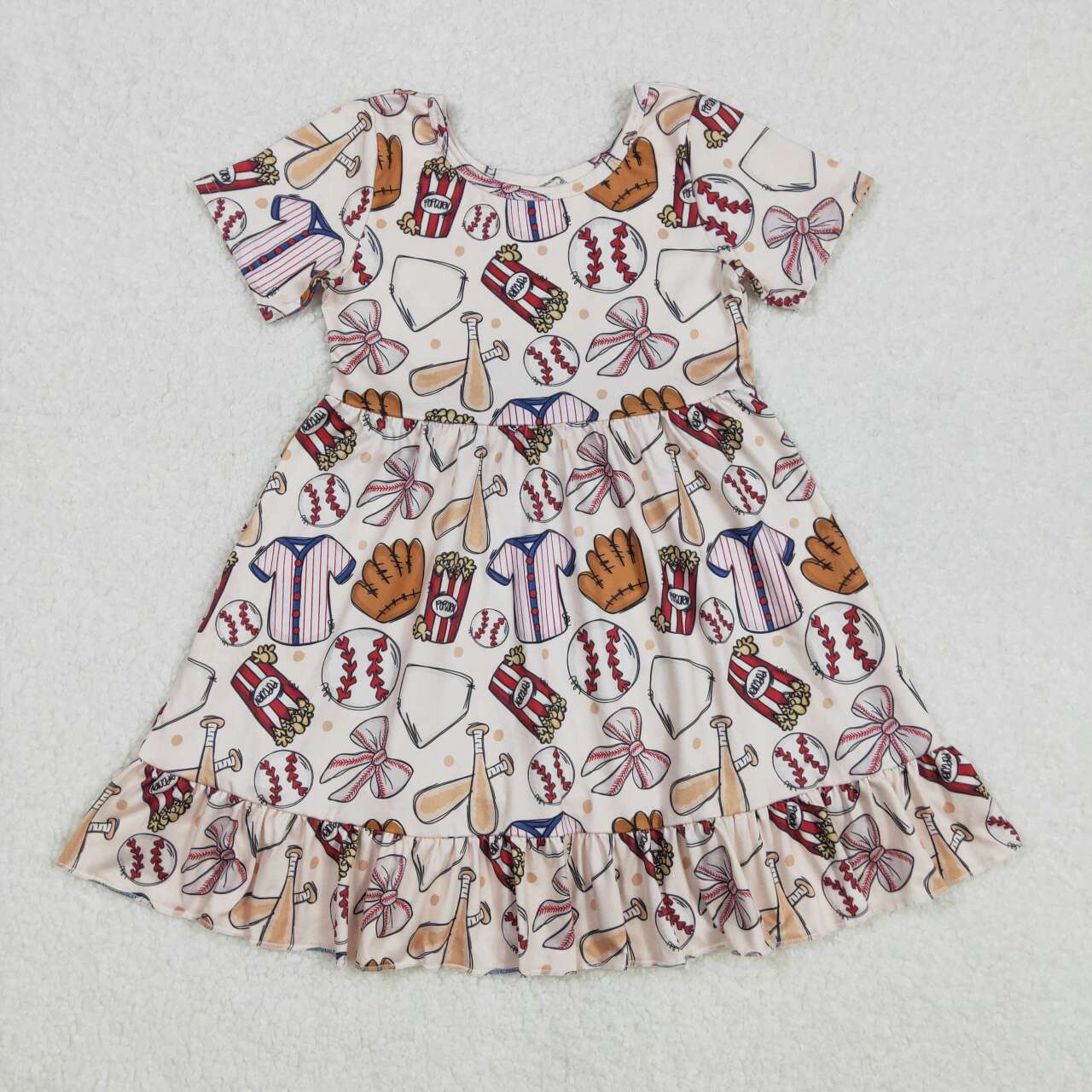 Baseball print Boutique girls dress