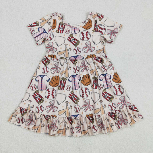 Baseball print Boutique girls dress