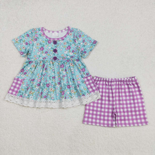 floral short sleeve Girls Set