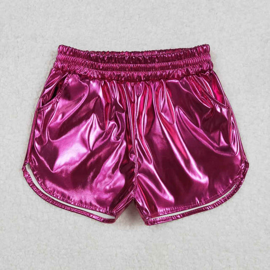 hot pink Leather Girls Short