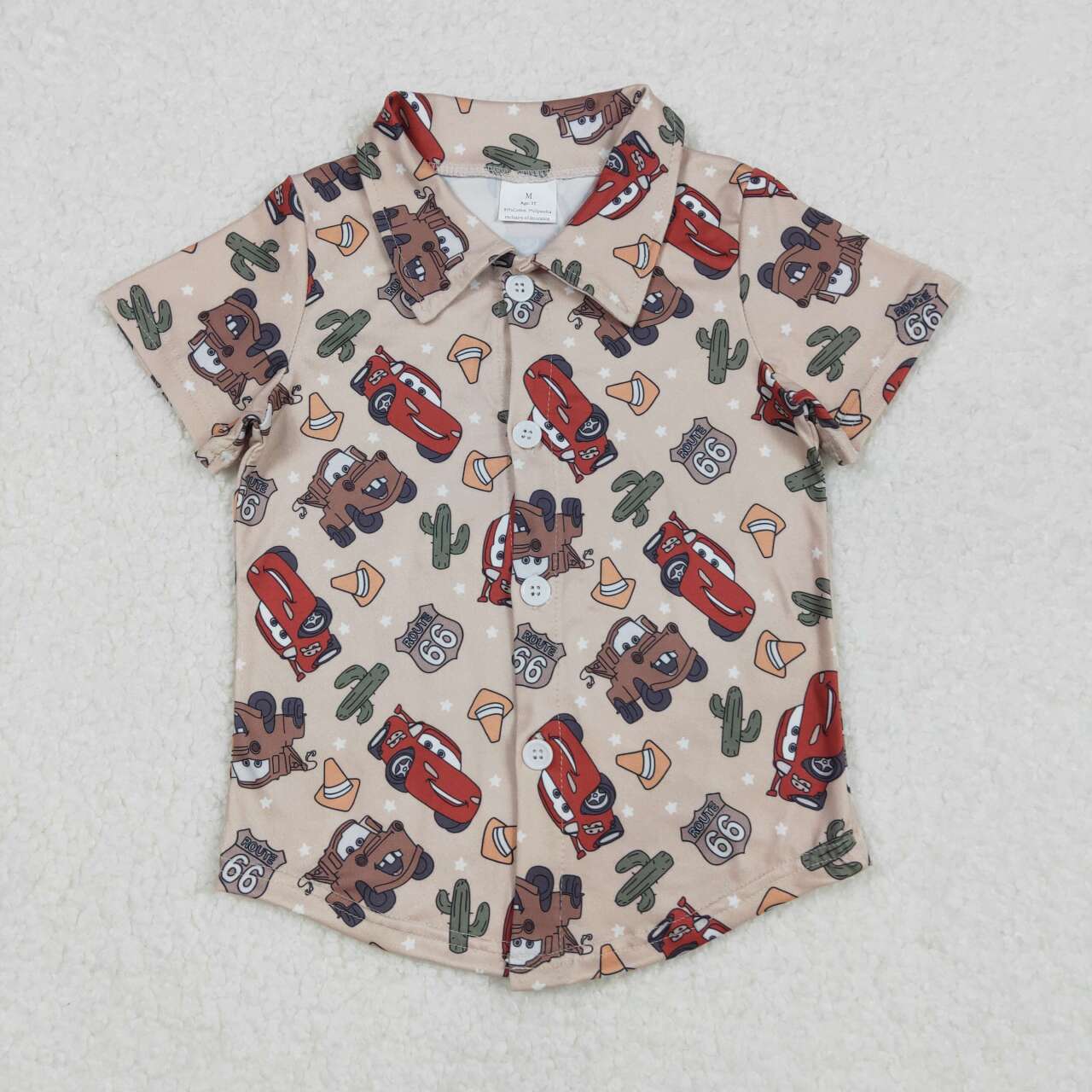 cactus Car With Button Boy Shirt