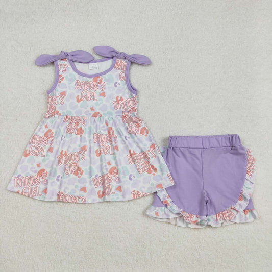 Daddy's Girls print girls Suit Summer Set