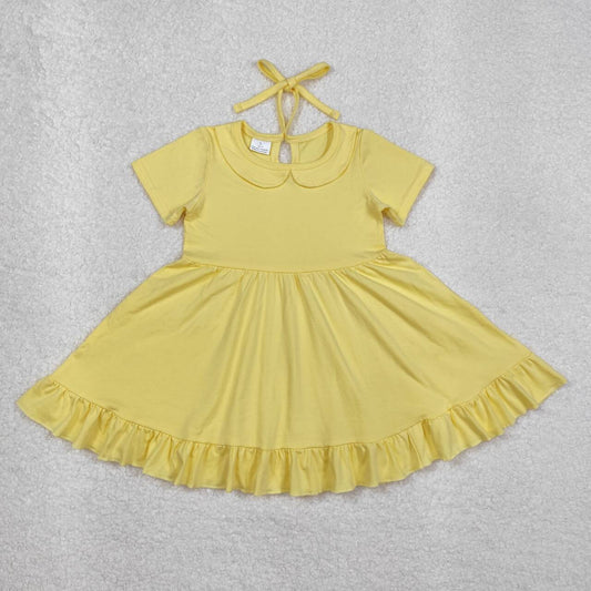 Yellow Short Sleeve Girls Dress