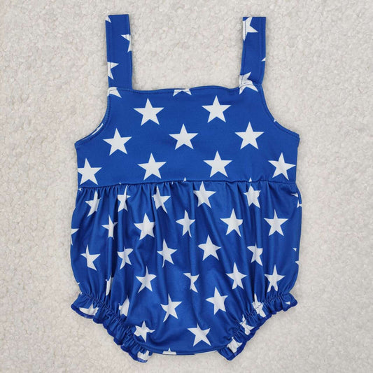 july of 4th star Print Short Sleeve Baby Romper