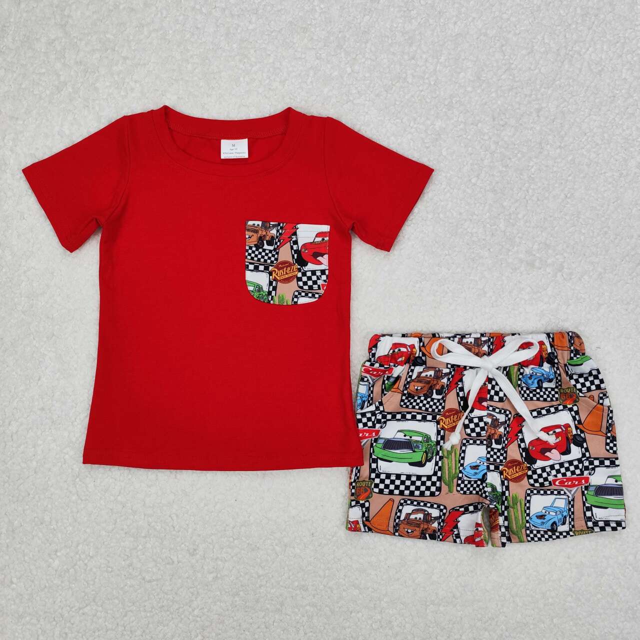 Red Cartoon Short sleeve Boy Set