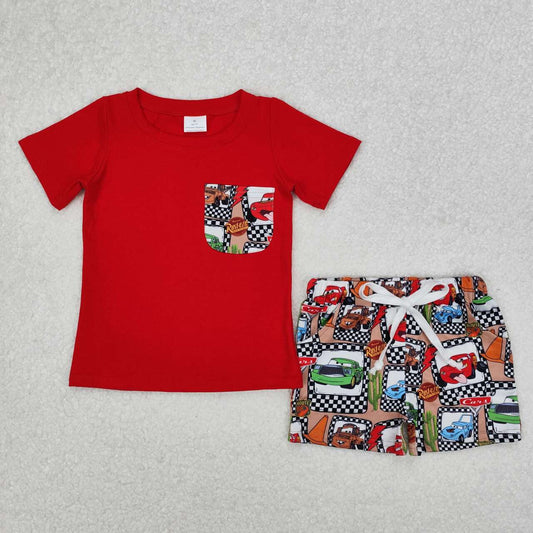 Red Cartoon Short sleeve Boy Set