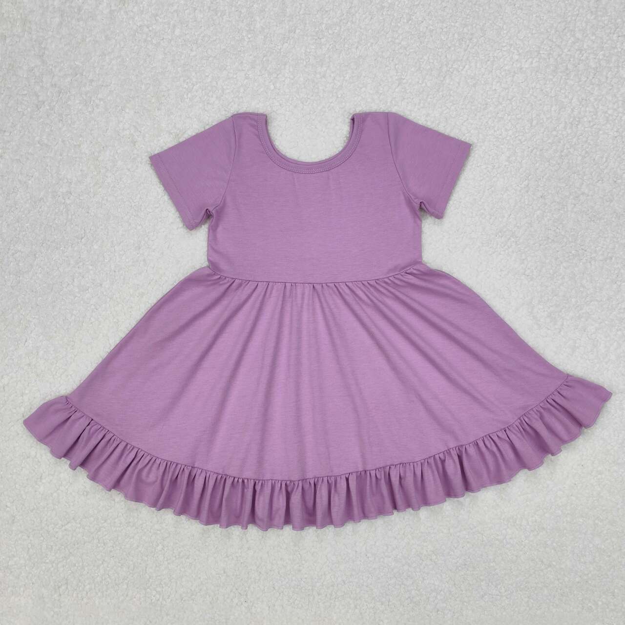 purple short sleeve Girls dress