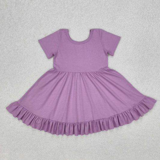 purple short sleeve Girls dress
