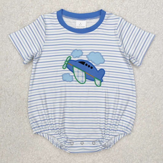 airplane embroidery Baby Romper