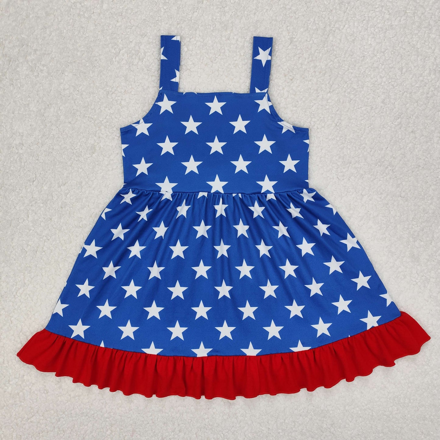 july of 4th Blue star print Boutique girls dress