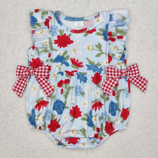 blue floral Baby Romper