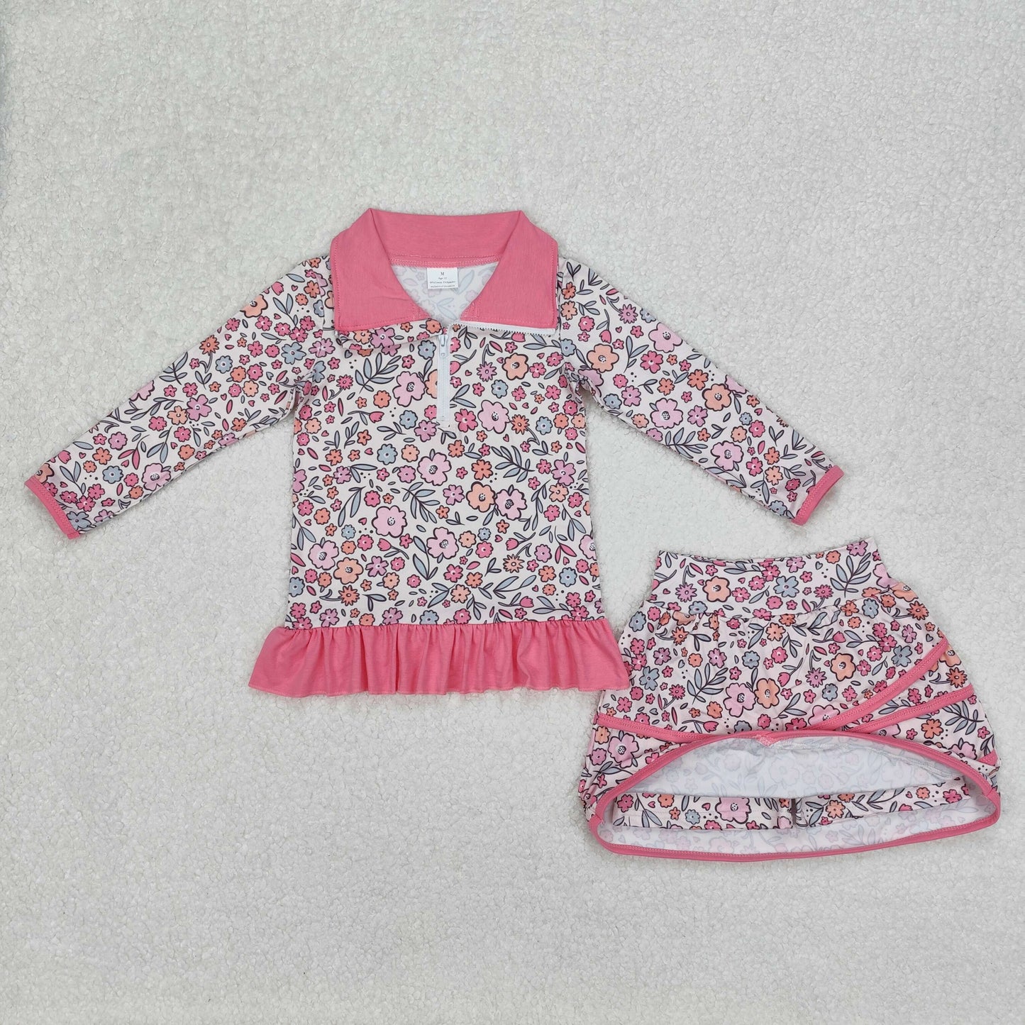 hot Pink floral long sleeve suit