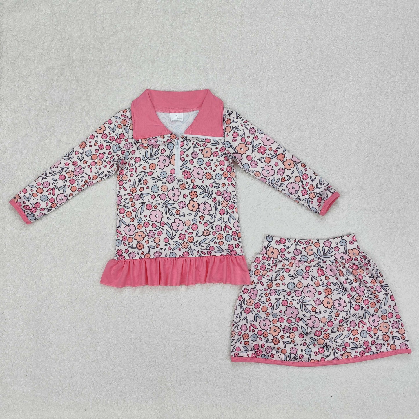 hot Pink floral long sleeve suit