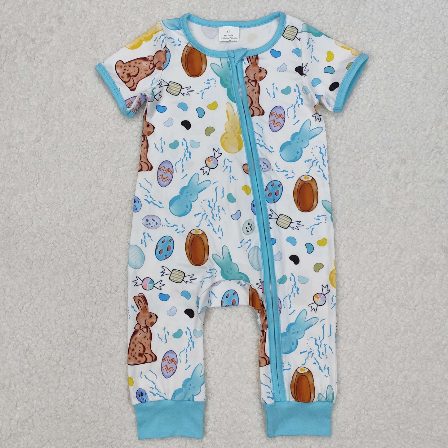 easter bunny With Zipper Romper