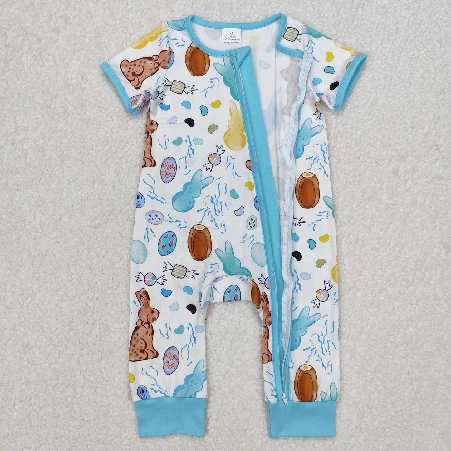 easter bunny With Zipper Romper