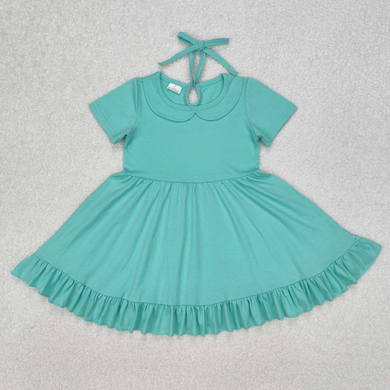 light Green short sleeve Girls dress
