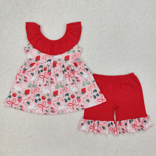 strawberry girls Suit Summer Set